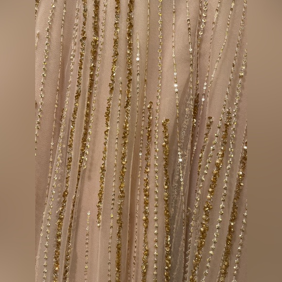 Marchesa | beaded nude gown w/ sheer cape - Picture 11 of 12